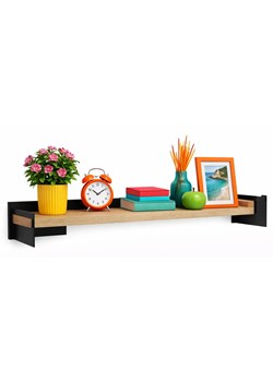 Wisząca półka nad biurko w stylu loft czarny + dąb sonoma N2-F51 ze sklepu Edinos.pl w kategorii Półki - zdjęcie 188478320