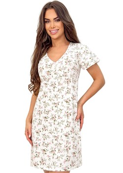 Donna bawełniana koszula nocna w kwiaty Emilia, Kolor ecru-wzór, Rozmiar S, Donna ze sklepu Primodo w kategorii Koszule nocne - zdjęcie 188478453