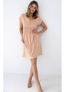 Sensis koszula nocna damska na krótki rękaw Goldie, Kolor karmelowy, Rozmiar S, SENSIS ze sklepu Primodo w kategorii Koszule nocne - zdjęcie 188478570