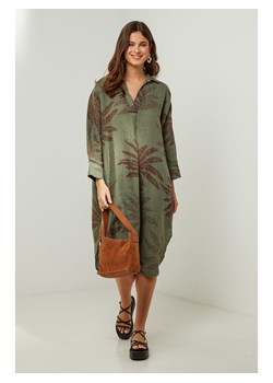 Lin Passion Lniana sukienka w kolorze zielonym ze sklepu Limango Polska w kategorii Sukienki - zdjęcie 188478633