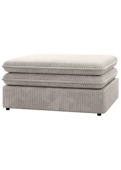 Beżowy kwadratowy puf sztruksowy S7-K01 ze sklepu Edinos.pl w kategorii Pufy i siedziska - zdjęcie 188478791