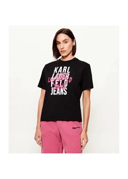 Karl Lagerfeld Jeans T-shirt Graffiti Logo | Regular Fit ze sklepu Gomez Fashion Store w kategorii Bluzki damskie - zdjęcie 188479061