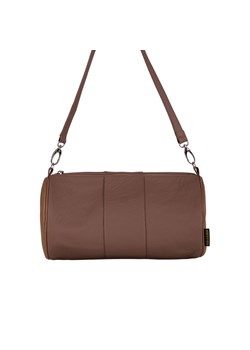 beżowa torebka skórzana na ramię ze sklepu Słoń Torbalski w kategorii Torebki bagietki - zdjęcie 188480221