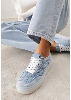 Niebieskie Sneakersy na Platformie z Denimu Nanore ze sklepu renee.pl w kategorii Buty sportowe damskie - zdjęcie 188481383