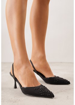Czarne Sandały na Szpilce Ozdobione Koralikami i Haftem Iphorise ze sklepu born2be.pl w kategorii Czółenka - zdjęcie 188481613