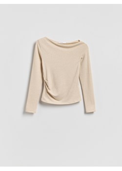 Reserved - Longsleeve z wiskozą - beżowy ze sklepu Reserved w kategorii Bluzki damskie - zdjęcie 188481981