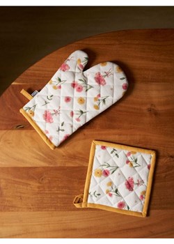 Sinsay - Zestaw kuchenny z rękawicą i podkładką z motywem kwiatowym 2 pack - różowy ze sklepu Sinsay w kategorii Fartuchy kuchenne - zdjęcie 188483014