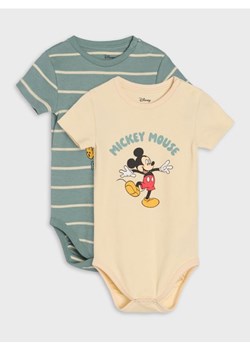 Sinsay - Bawełniane body Mickey Mouse - beżowy ze sklepu Sinsay w kategorii Body niemowlęce - zdjęcie 188483023