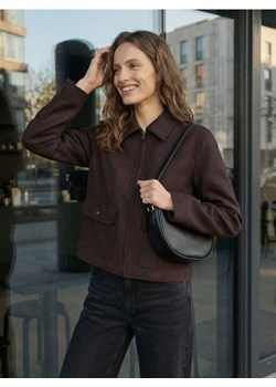 Sinsay - Krótka kurtka typu shacket - brązowy ze sklepu Sinsay w kategorii Kurtki damskie - zdjęcie 188483072