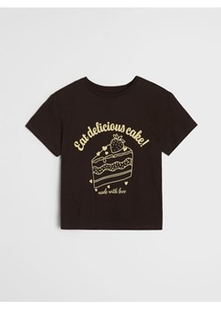 Sinsay - Bawełniana koszulka z nadrukiem - brązowy ze sklepu Sinsay w kategorii T-shirty chłopięce - zdjęcie 188483120