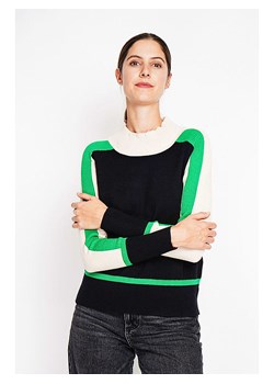 ASSUILI Sweter w kolorze czarno-biało-zielonym ze sklepu Limango Polska w kategorii Swetry damskie - zdjęcie 188484104