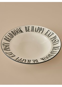 BELLA MAISON Talerz "Book Lovers" w kolorze biało-czarnym do makaronu - Ø 28 cm ze sklepu Limango Polska w kategorii Naczynia - zdjęcie 188490353