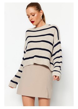 trendyol Sweter w kolorze beżowo-granatowym ze sklepu Limango Polska w kategorii Swetry damskie - zdjęcie 188490424