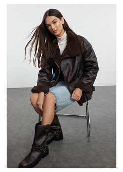 trendyol Kurtka zimowa w kolorze brązowym ze sklepu Limango Polska w kategorii Kurtki damskie - zdjęcie 188490500