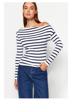 trendyol Koszulka w kolorze biało-granatowym ze sklepu Limango Polska w kategorii Bluzki damskie - zdjęcie 188491963