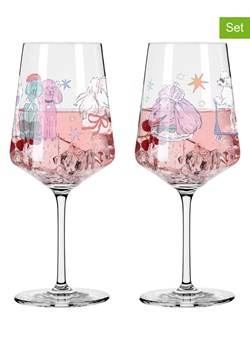 RITZENHOFF Kieliszki (2 szt.) w kolorze jasnoróżowo-turkusowym do koktajli - 600 ml ze sklepu Limango Polska w kategorii Naczynia - zdjęcie 188493272