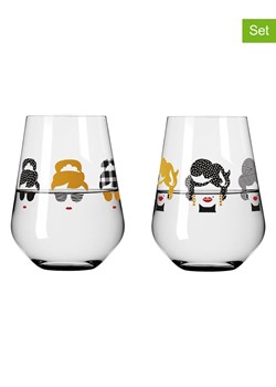 RITZENHOFF Szklanki (2 szt.) "Online Fashion" w kolorze czarno-jasnobrązowym - 500 ml ze sklepu Limango Polska w kategorii Naczynia - zdjęcie 188493304