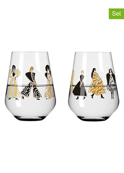 RITZENHOFF Szklanki (2 szt.) "Online Fashion" w kolorze czarno-jasnobrązowym - 500 ml ze sklepu Limango Polska w kategorii Naczynia - zdjęcie 188493311