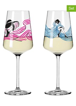 RITZENHOFF Kieliszki (2 szt.) w kolorze błękitno-różowym do wina - 500 ml ze sklepu Limango Polska w kategorii Naczynia - zdjęcie 188493323
