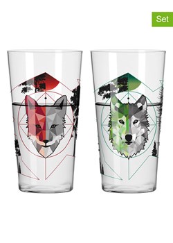 RITZENHOFF Szklanki (2 szt.) "Jäger" w kolorze jasnoszaro-czerwono-zielonym - 400 ml ze sklepu Limango Polska w kategorii Naczynia - zdjęcie 188493342