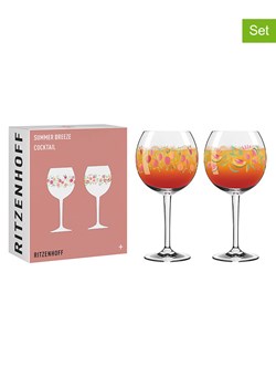 RITZENHOFF Kieliszki (2 szt.) w kolorze jasnoróżowo-zielonym do koktajli - 655 ml ze sklepu Limango Polska w kategorii Naczynia - zdjęcie 188493554
