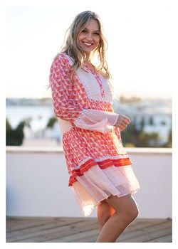 miss goodlife Sukienka w kolorze jasnoróżowo-czerwono-białym ze sklepu Limango Polska w kategorii Sukienki - zdjęcie 188493873