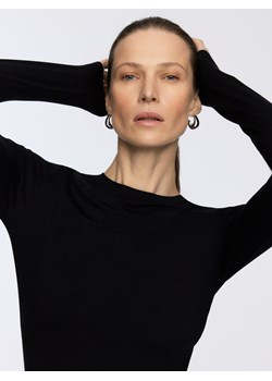 Reserved - Longsleeve z włókna bambusowego - czarny ze sklepu Reserved w kategorii Bluzki damskie - zdjęcie 188501284