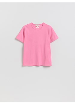 Reserved - T-shirt z bawełną - intensywny róż ze sklepu Reserved w kategorii Bluzki damskie - zdjęcie 188501373