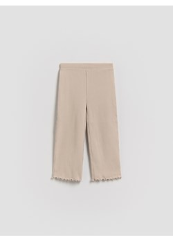 Reserved - Prążkowane spodnie - beżowy ze sklepu Reserved w kategorii Spodnie dziewczęce - zdjęcie 188501460