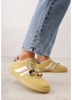 Żółte Sneakersy Typu Tenisówki Ozdobione Koralikami Daemeli ze sklepu renee.pl w kategorii Buty sportowe damskie - zdjęcie 188502113