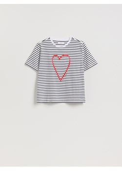 Reserved - T-shirt z sercem - wielobarwny ze sklepu Reserved w kategorii Bluzki damskie - zdjęcie 188502331