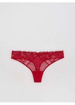 Reserved - Majtki stringi z haftem - czerwony ze sklepu Reserved w kategorii Majtki damskie - zdjęcie 188502633