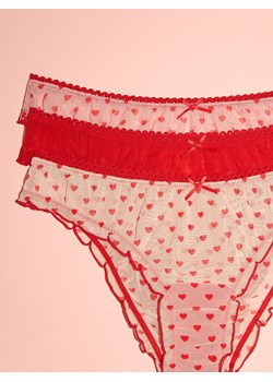 Reserved - Siateczkowe majtki figi 3 pack - pastelowy róż ze sklepu Reserved w kategorii Majtki damskie - zdjęcie 188502701