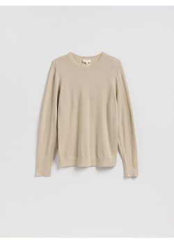 Reserved - Sweter z wełny merino - beżowy ze sklepu Reserved w kategorii Swetry męskie - zdjęcie 188502710