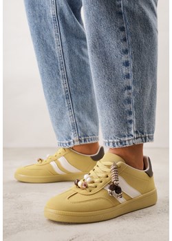 Żółte Sneakersy w Stylu Tenisówek z Koralikami Charnara ze sklepu born2be.pl w kategorii Buty sportowe damskie - zdjęcie 188502912