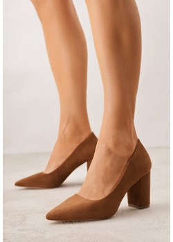Brązowe Klasyczne Czółenka na Obcasie Vices ze Skórzaną Wkładką Maithria ze sklepu born2be.pl w kategorii Czółenka - zdjęcie 188502984