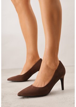 Brązowe Szpilki Vices ze Skórzaną Wkładką Cleliae ze sklepu born2be.pl w kategorii Czółenka - zdjęcie 188502993