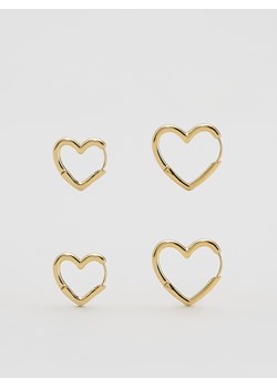 Reserved - Zestaw kolczyków w kształcie serca - złoty ze sklepu Reserved w kategorii Kolczyki - zdjęcie 188504554