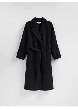 Reserved - Płaszcz handmade z wełną - czarny ze sklepu Reserved w kategorii Płaszcze damskie - zdjęcie 188504564