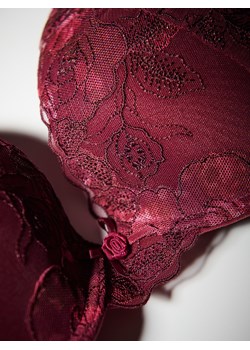 Reserved - Biustonosz push up z haftem - mahoniowy ze sklepu Reserved w kategorii Biustonosze - zdjęcie 188504773