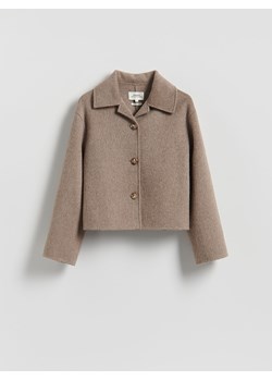 Reserved - Wełniana kurtka handmade - beżowy ze sklepu Reserved w kategorii Kurtki damskie - zdjęcie 188504774