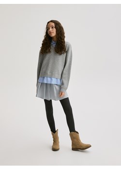 Reserved - Sweter z imitacją koszuli - jasnoszary ze sklepu Reserved w kategorii Swetry dziewczęce - zdjęcie 188504812