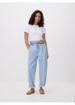 Reserved - Jeansy paperbag - niebieski ze sklepu Reserved w kategorii Jeansy damskie - zdjęcie 188506854