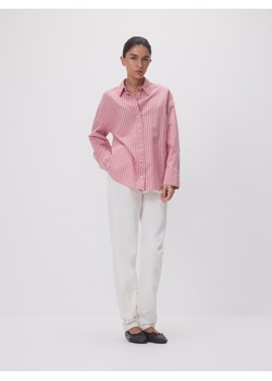 Reserved - Bawełniana koszula w paski - czerwony ze sklepu Reserved w kategorii Bluzki damskie - zdjęcie 188506934