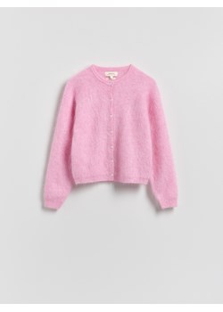 Reserved - Kardigan z wełną i moherem - różowy ze sklepu Reserved w kategorii Swetry damskie - zdjęcie 188507441