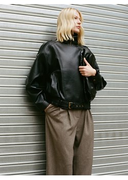 Reserved - Spodnie z wiskozą - ciemnobrązowy ze sklepu Reserved w kategorii Spodnie damskie - zdjęcie 188507472