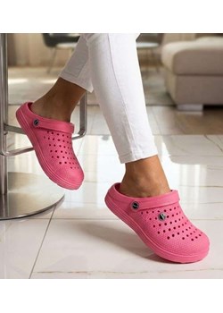 Wodoodporne różowe kryte klapki damskie ażurowe /H2 18645 S185/ ze sklepu Pantofelek24.pl w kategorii Klapki damskie - zdjęcie 188507590