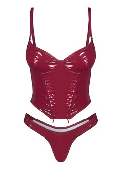 Obsessive Redya corset & thong gorset z połyskiem red ze sklepu kontri.pl w kategorii Gorsety - zdjęcie 188507783