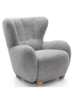 Szary fotel baranek w stylu skandynawskim F8-K85 ze sklepu Edinos.pl w kategorii Fotele - zdjęcie 188511070