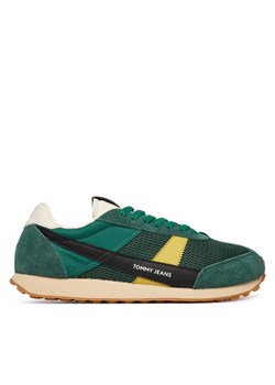 Sneakersy Tommy Jeans Retro Runner Archive Open Mesh EM0EM01715 Zielony ze sklepu eobuwie.pl w kategorii Buty sportowe męskie - zdjęcie 188511950